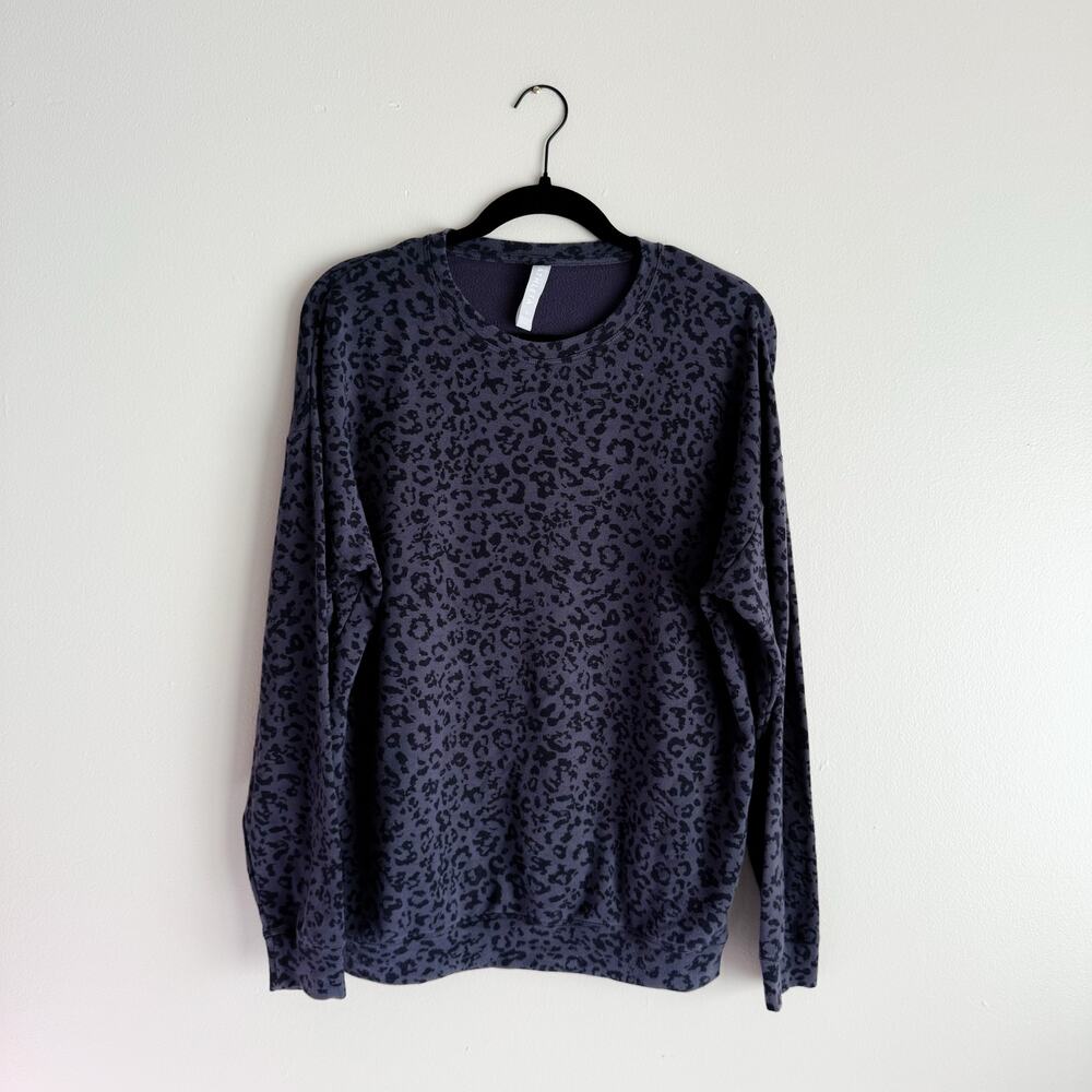 Athleta Black + Grey Cheetah Animal Print Pure Luxe Sweatshirt - Small